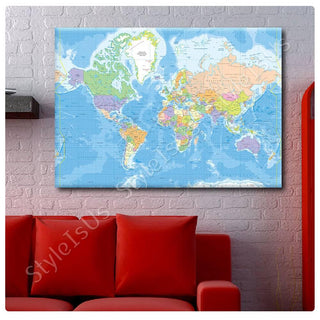 world map political modern
