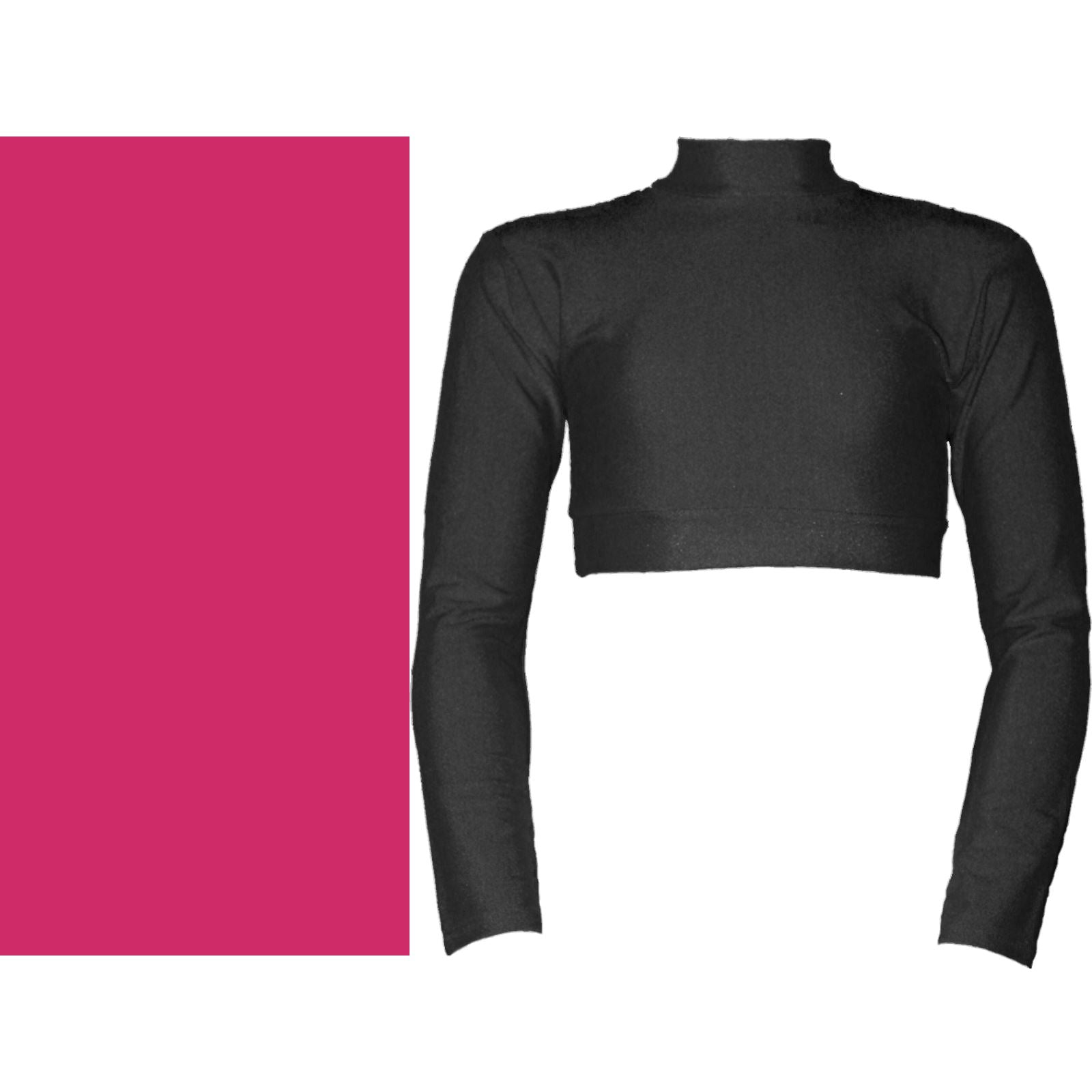 polo neck crop top long sleeve