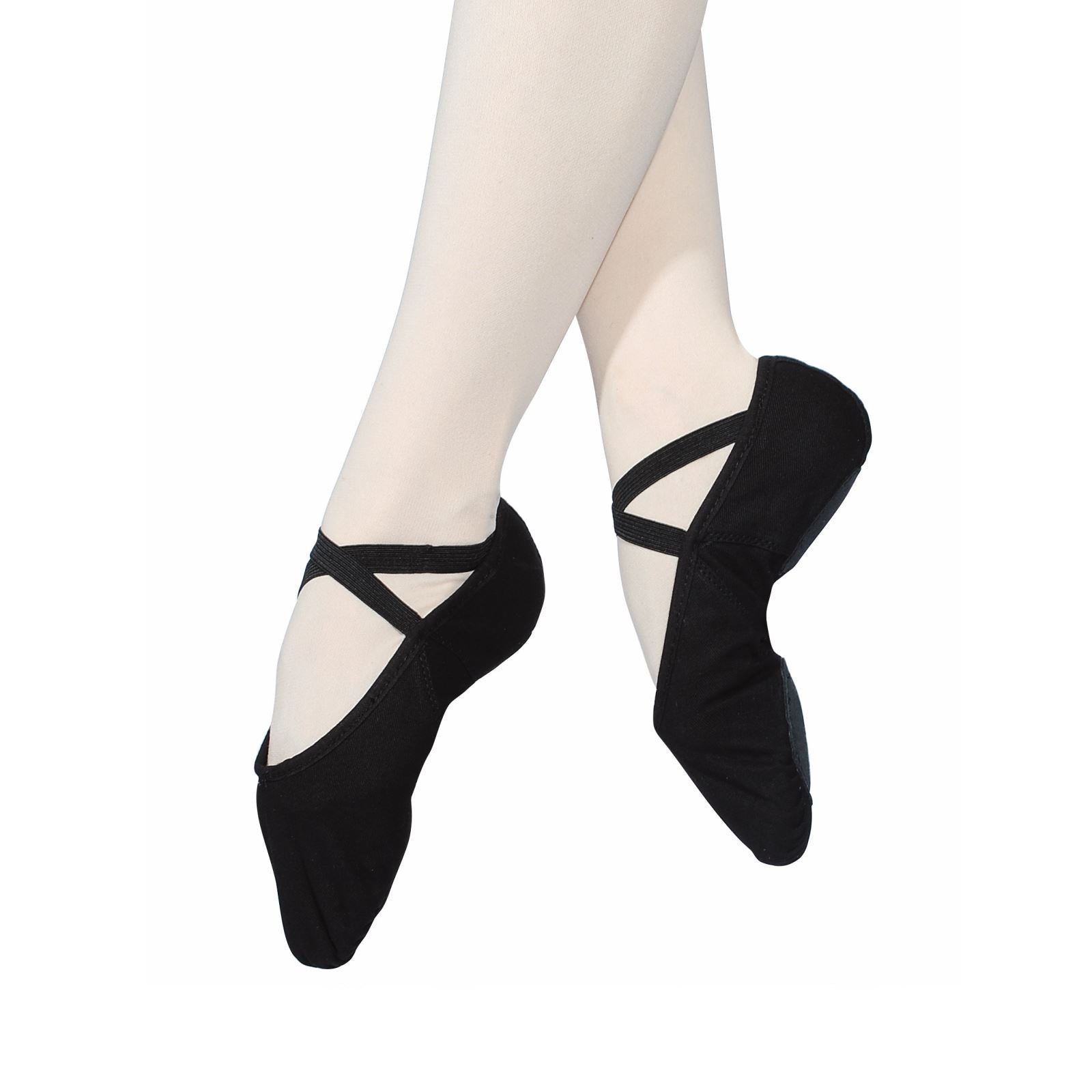 black split sole ballet shoes