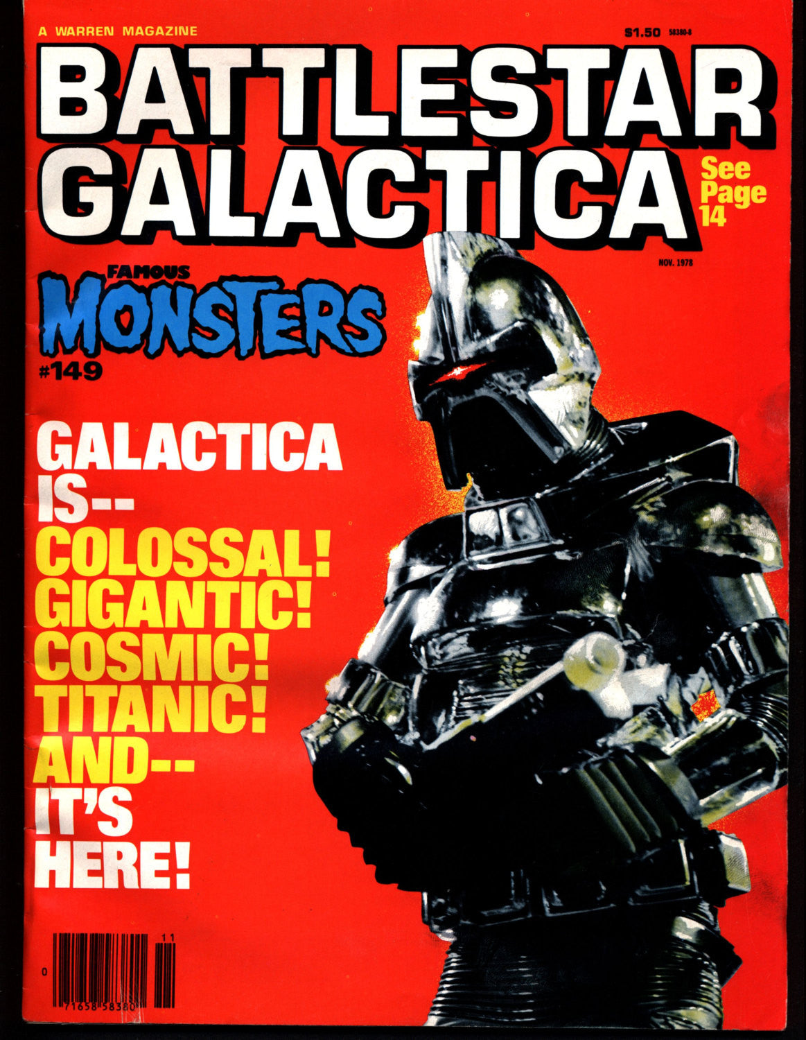FAMOUS MONSTERS 149 Battlestar Galactica War of the Worlds Planet of the Apes Lugosi Carroll Borland House of Wax Vincent Price