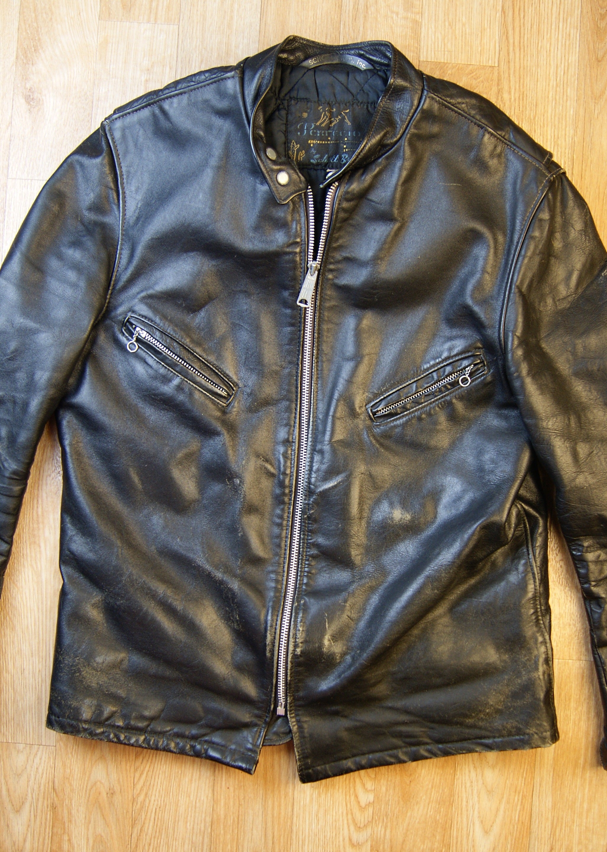 Schott Cafe Racer Jacket  size 42 Thurston Bros Rough 