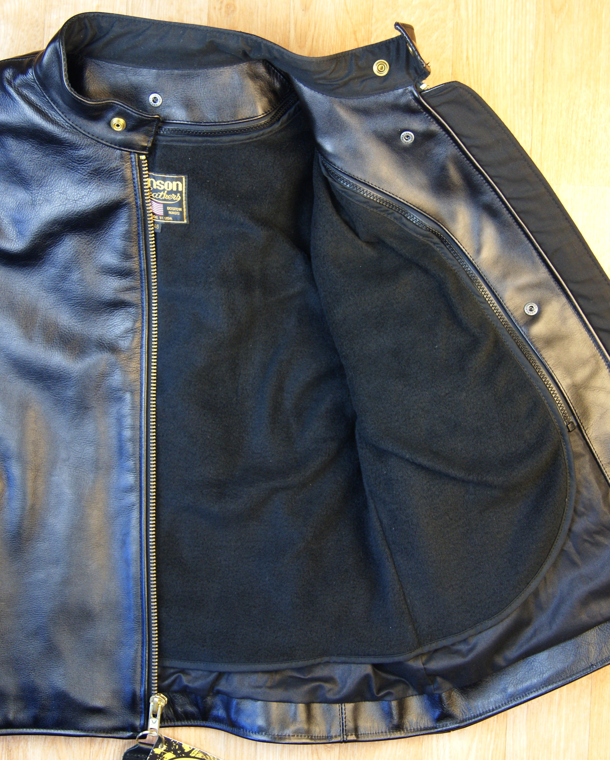 ブランド Vanson leather jacket B size 38 美品 ライダース にコメント