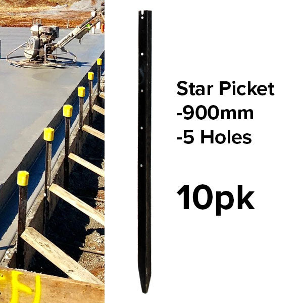 Star Pickets Black 900mm 10pk Or Slings 1300starpickets