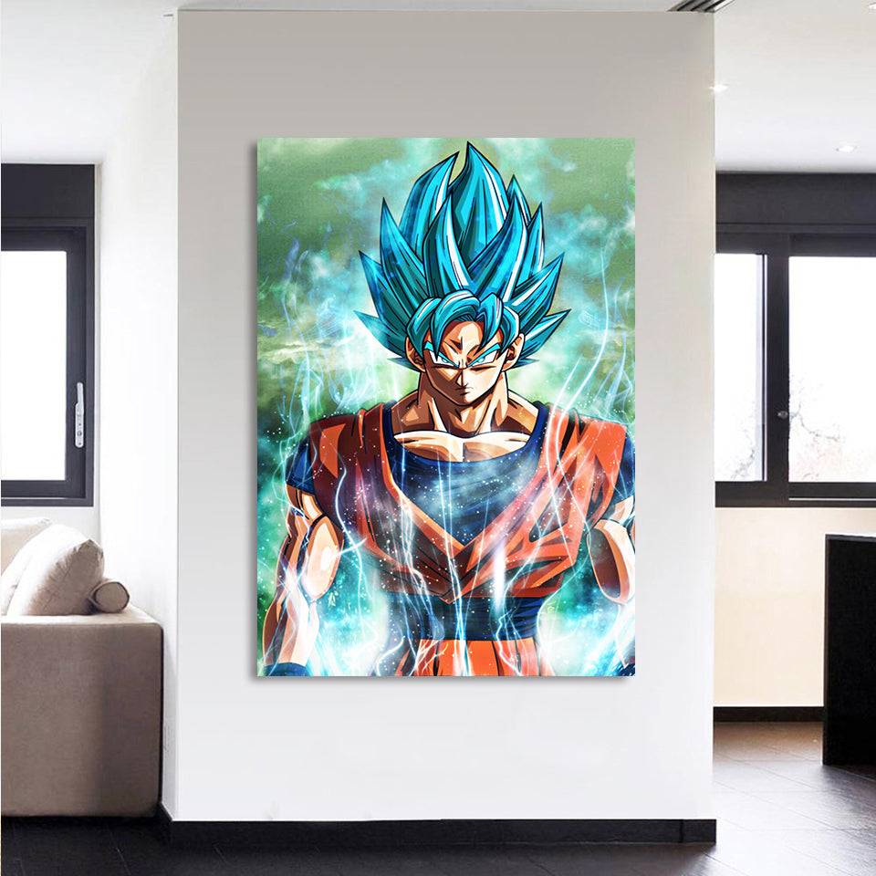 Dragon Ball Goku Super Saiyan God Blue Cool 1Pc Canvas Print — Saiyan Stuff