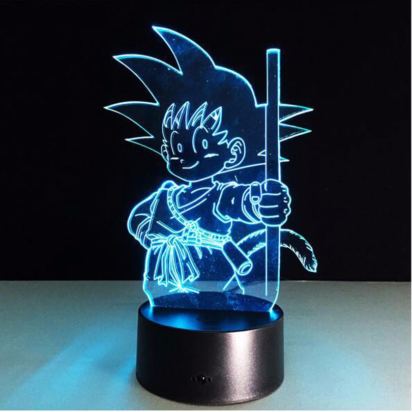 Dragon Ball Z Kid Goku Cute 7 Color Changing Acrylic Panel ...