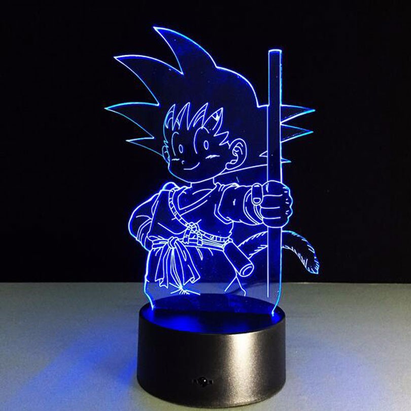 Dragon Ball Z Kid Goku Cute 7 Color Changing Acrylic Panel ...
