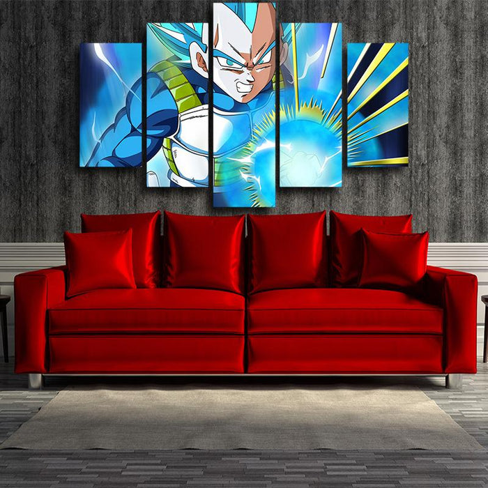 Dragon Ball Angry Vegeta Super Saiyan Blue 5pc Wall Art