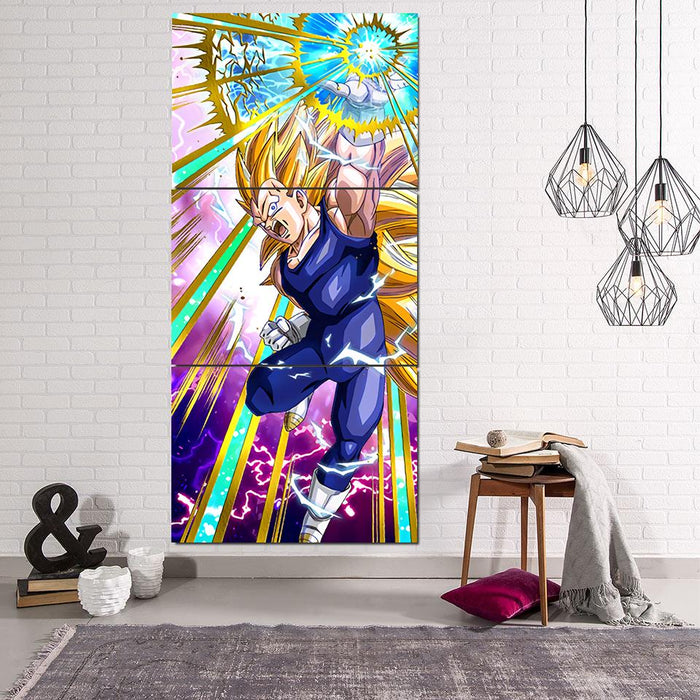 Dbz Majin Vegeta Ki Blast Skill Dope Design 3pc Canvas Print