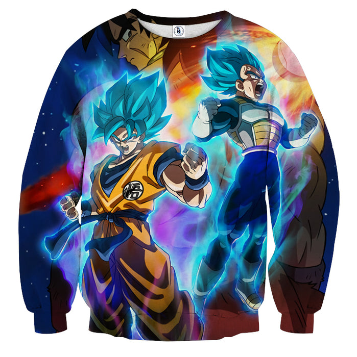 Super Saiyan God Blue Goku And Vegeta 3d Full Print Sweatshirt