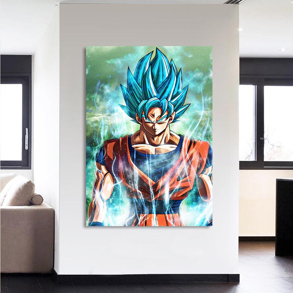 Dragon Ball Goku Super Saiyan God Blue Cool 1Pc Canvas