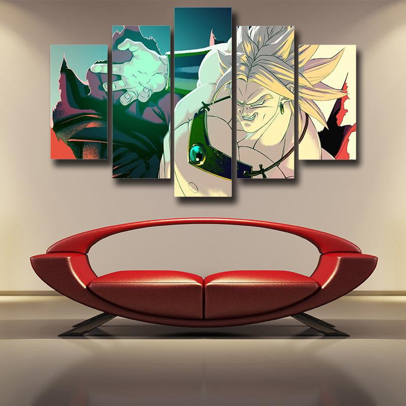 Dbz Broly Legendary Super Saiyan Villain 5pc Wall Art Decor Posters Ca — Saiyan Stuff 3641