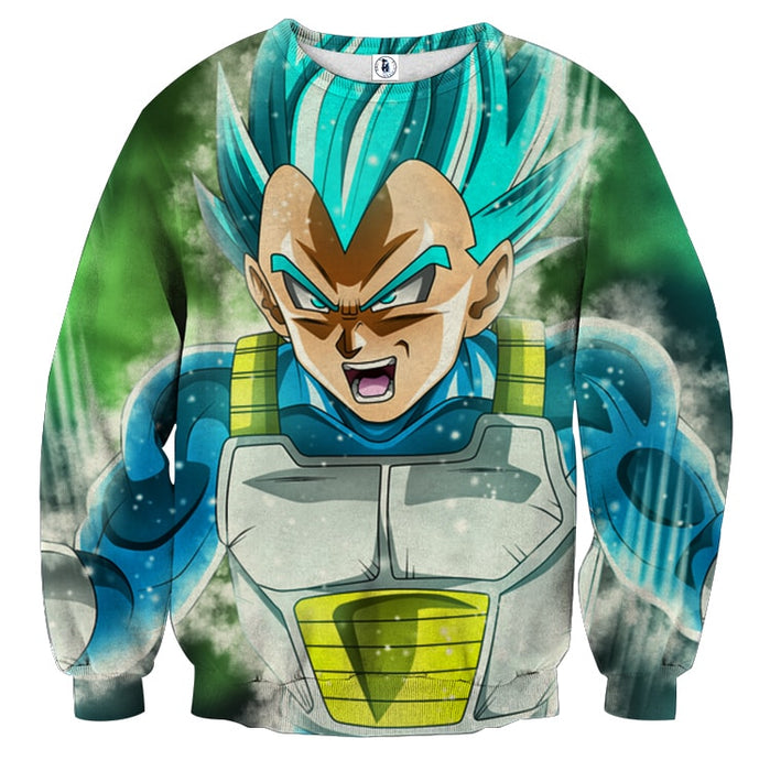 Dragon Ball Super Blue Vegeta Super Saiyan God Sweatshirt