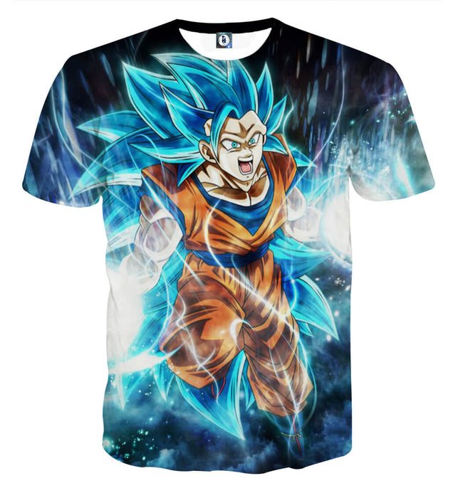 Dragon Ball Super Goku 3 Super Saiyan Blue Kaioken Cool T-Shirt — Saiyan Stuff