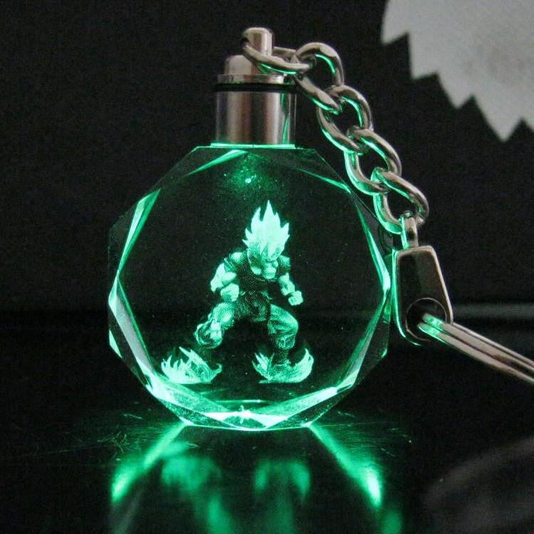 Dragon Ball Super Saiyan Goku Crystal LED Flash Color Keychain Pendant — Saiyan Stuff