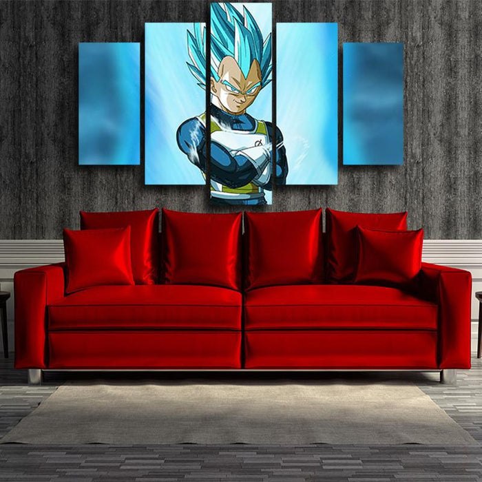 Dragon Ball Super Vegeta God Blue Ssgss 5pc Wall Art Decor Posters Can — Saiyan Stuff 6650