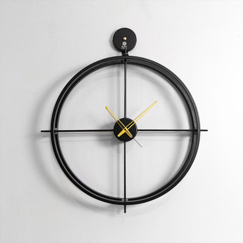 Minimal Black Metal Wall Clock – The Black Steel