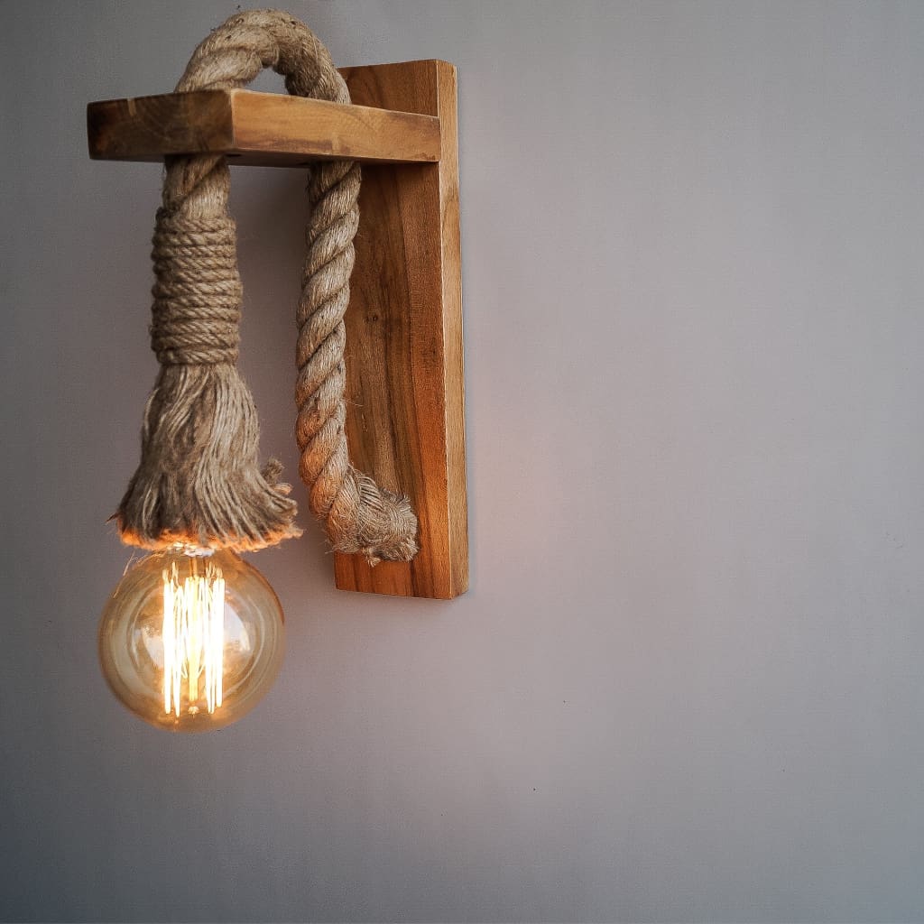 American Wooden Barn Rope Decorative Wall Lights Online