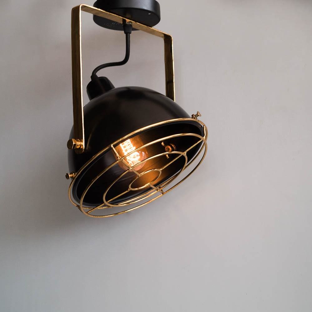 Black Gold Low Ceiling Lamp Vintage Style Lighting