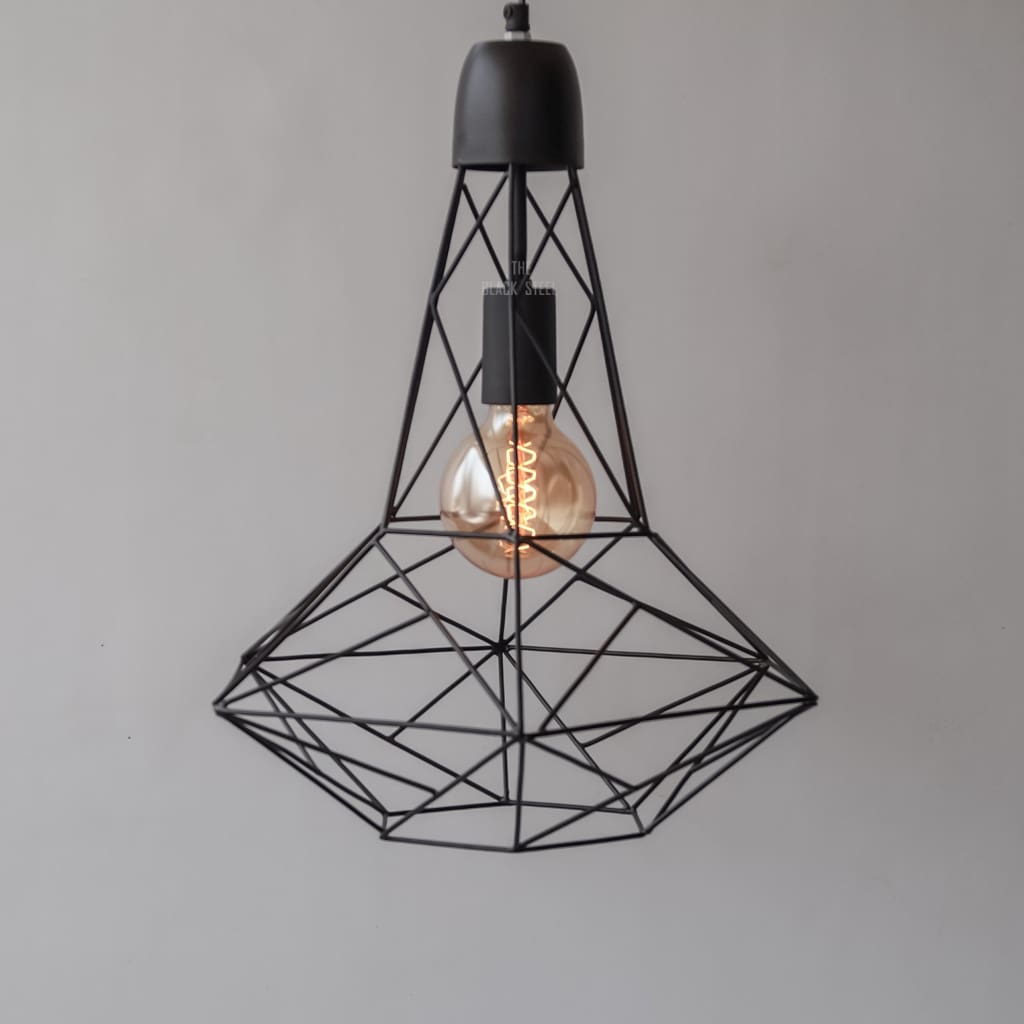 Black Industrial Geometric Pendant Lighting Retro Ceiling Lamp V2 0