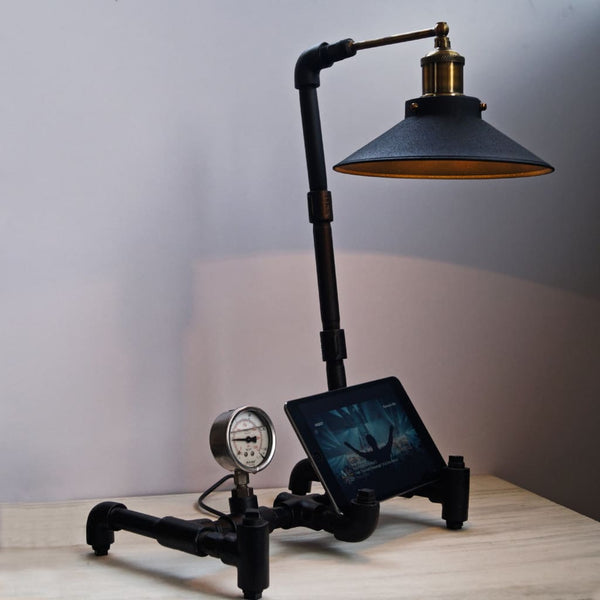 Nordic Industrial Table Lamp Tablet Stand IPad Holder