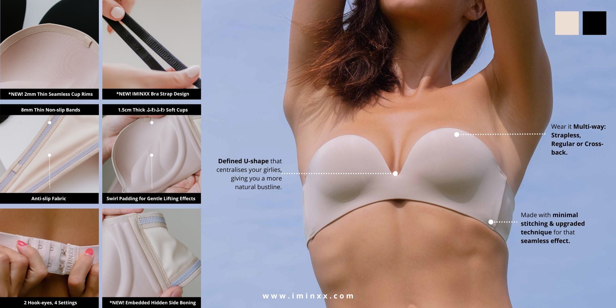 247 Seamless! 100% Non-Slip Strapless Wireless Bra Tagged 38D/85D