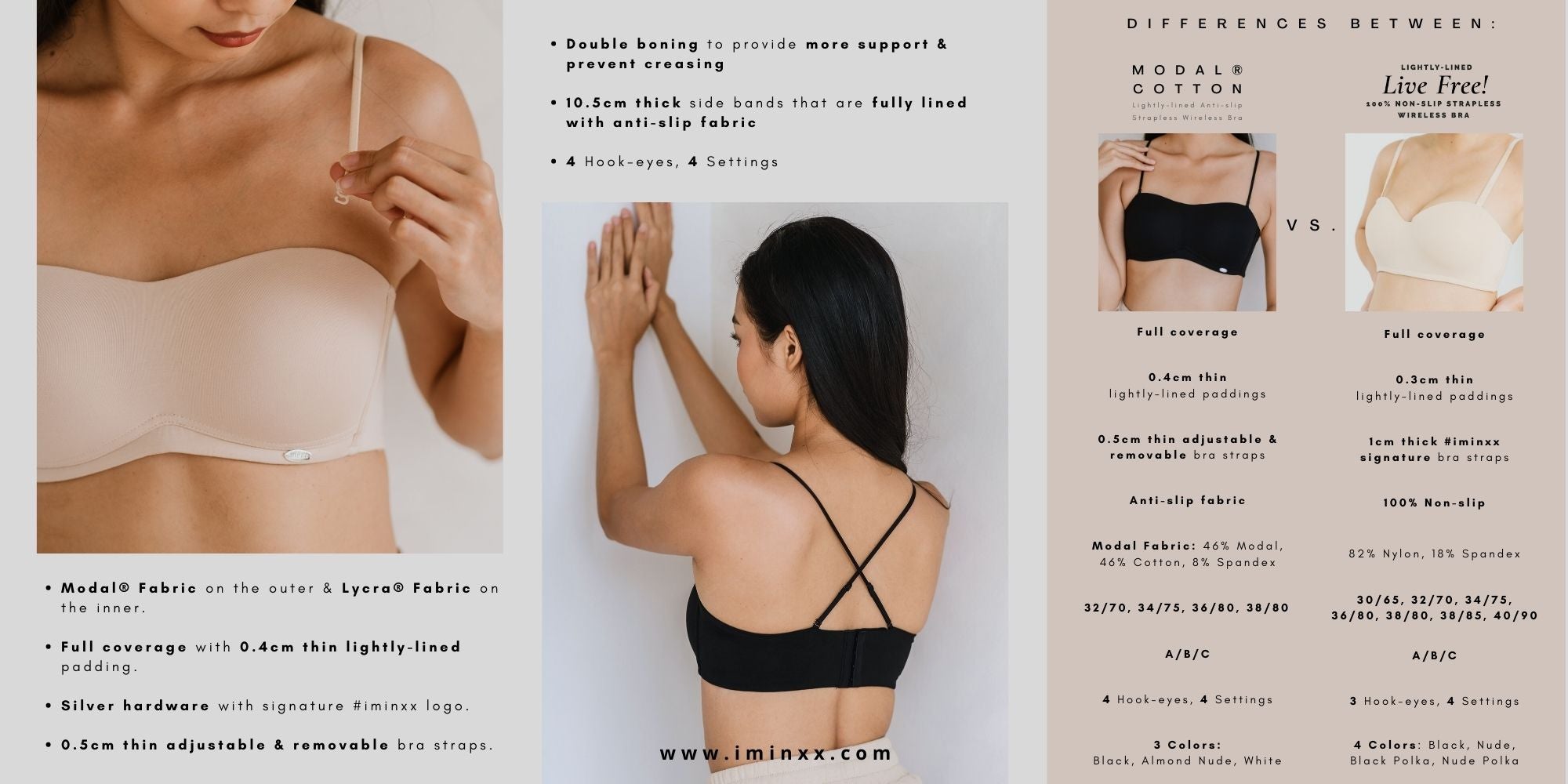 Modal Cotton! Lightly-Lined Anti-Slip Strapless Wireless Bra