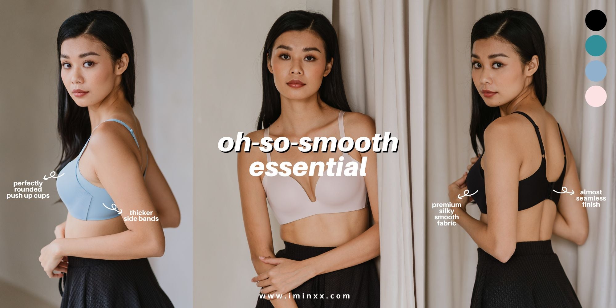 Oh-So-Smooth Essential Wireless Push Up Bra Tagged 32A/70A