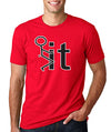 SignatureTshirts Men's Fck It T-Shirt (Black & White Print) Red