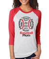 SignatureTshirts Woman's Definition of Baseball Mom Cute Fun 3/4 Sleeve Raglan T-Shirt