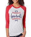 SignatureTshirts Woman's It’s Baseball Y'all 3/4 Sleeve Sports Raglan T-Shirt