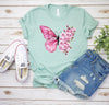 Pink Butterfly with Sakura flowers Shirt, Cherry tree Butterfly shirt, Sakura tree, Graphic shirt, Spring shirt, Nature, Cherry blossom