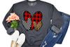 3 Doodle Heart Valentines Sweatshirt, Leopard Heart Shirt, Leopard Print, Cute Heart Valentines shirt, Buffalo Plaid heart Sweater