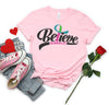 Metastatic Breast Cancer Ribbon Shirt, Believe in Miracles Shirt, MBC Shirt, Breast Cancer Awareness tee, Cancer Ribbon tee