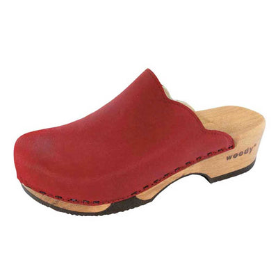 emma, farbe: rosso (rot)_clogs damen mit biegsamer nachhaltiger weidenholzsohle, holzclogs woody, woody schuhe, woody shoes, handgemachte holzschuhe aus österreich, kärnten