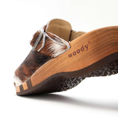 erika fell damen clog von woody, farbe: fell natur (tricolore rinderfell)