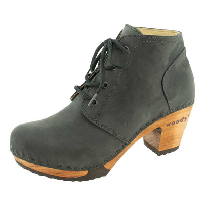 nora Stiefelette woddy Schuhe. Damen Stiefeletten kaufen, clog boots damen stiefel mit biegsamer nachhaltiger holzsohle. Damenclogs, Damen Clogs - Clogs Damen. Holzschuhe für Damen, Damen Clogs, Holzclogs, Damen Pantoletten mit Holzsohle. Holz Schuhe, Clog, Farbe: Grigio (grau)