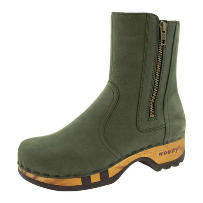 Veronika-Damen-Clog-Stiefelette-woody-farbe: forest (waldgruen), ganzjahres, kalbslederfutter