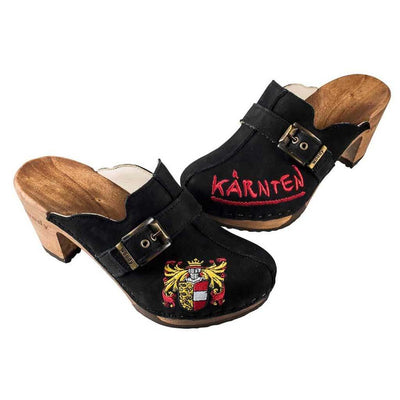 florentina_kaernten-farbe: nero alias schwarz, clogs damen mit biegsamer nachhaltiger Holzsohle,holzclogs woody, woody schuhe, woody shoes, handgemachte holzschuhe aus österreich, kärnten