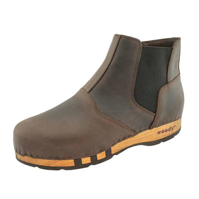 Louis Herrenclogs, Herrenclog von woody Schuhe. Clogs mit biegsamer Holzsohle und holzfußbett. Herrenclogs, Holzclogs kaufen. Clogs online bestellen