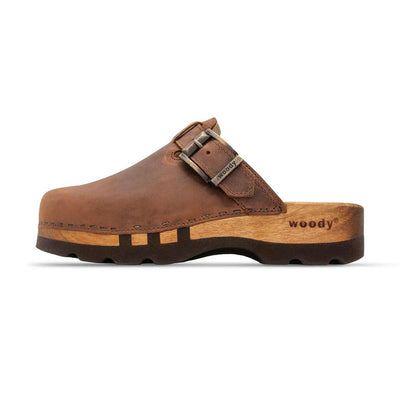 lukas, clogs herren mit biegsamer nachhaltiger holzsohle, der bestseller, farbe: tabacco-braun, holzclogs woody, woody schuhe, woody shoes, handgemachte holzschuhe aus österreich, kärnten