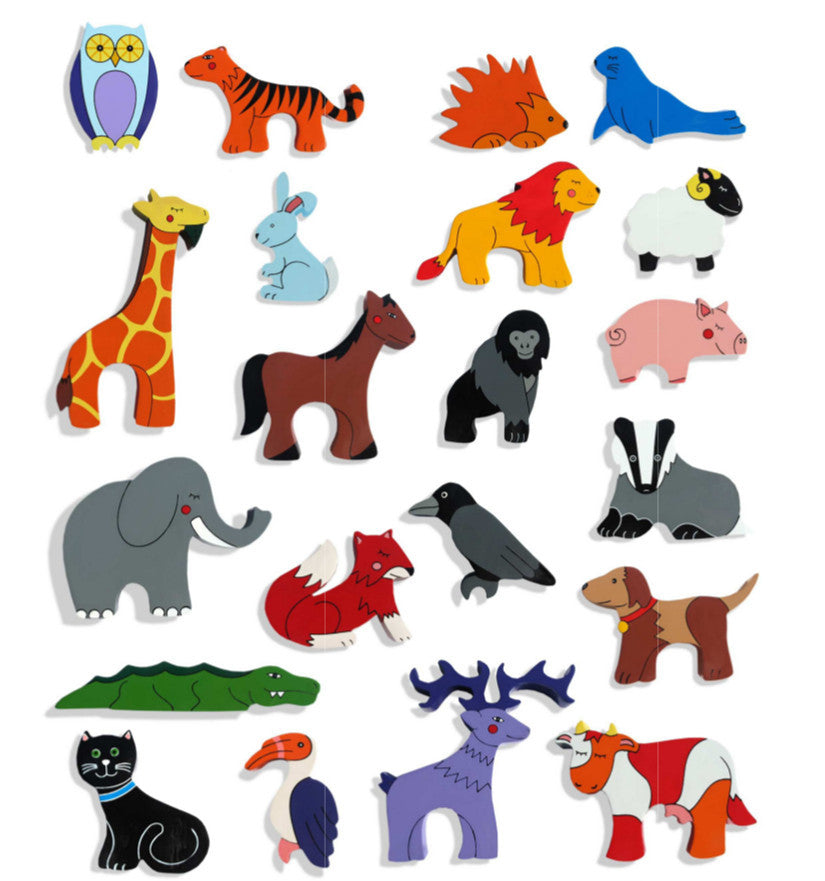 wooden magnetic animals