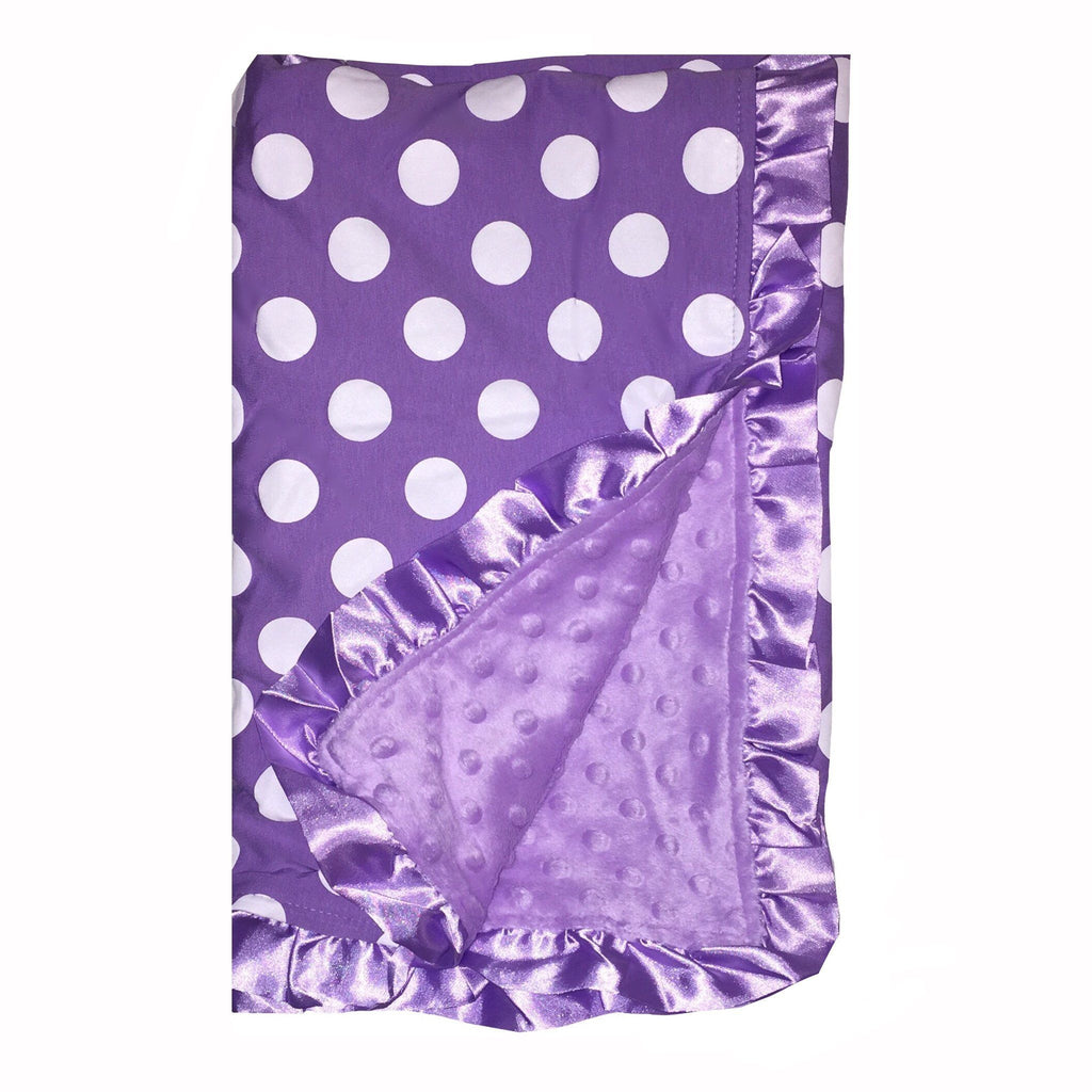 BayB Brand Baby Blanket Purple Polka Dot