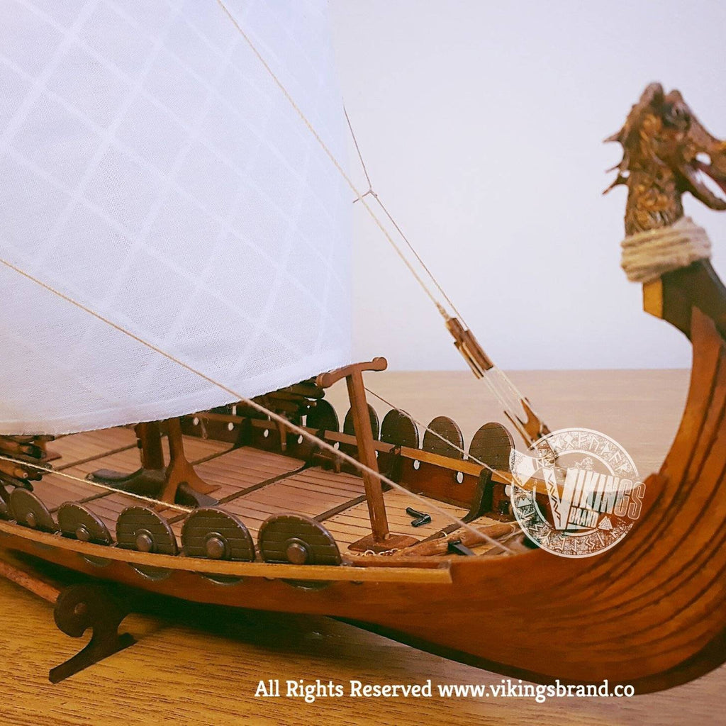 drakkar viking ship - wooden model - diy kit unassembled