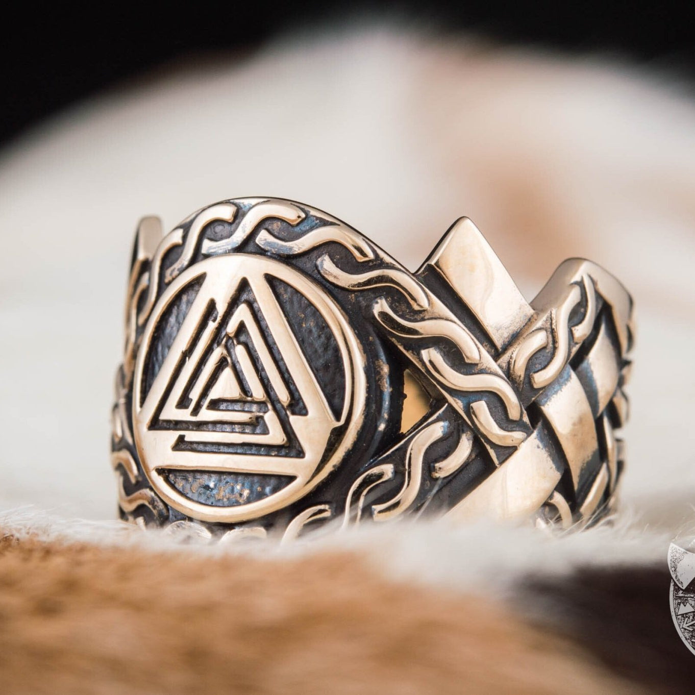 bronze valknut ring