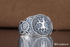 Vikings Yggdrasil Symbol Ring Sterling Silver Handmade Viking Jewelry