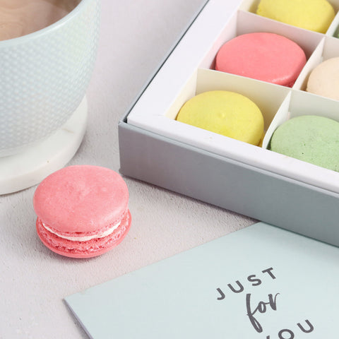 Letterbox Macarons - a selection of flavoured macaron in pastel colours