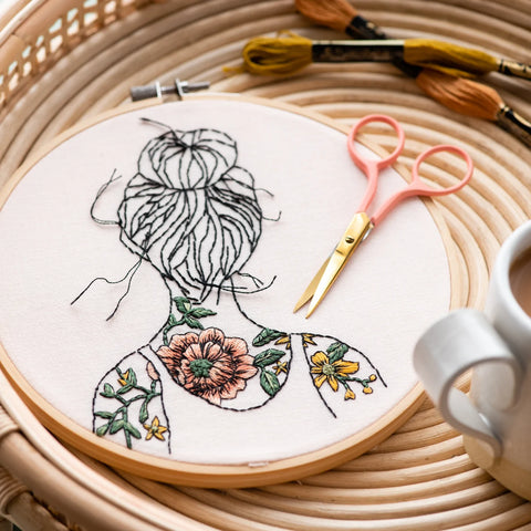 Emboidery hoop with tattoo design image