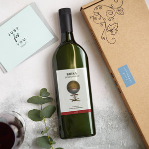 Letterbox Red Wine Gift with 'Just for you' Greetings card