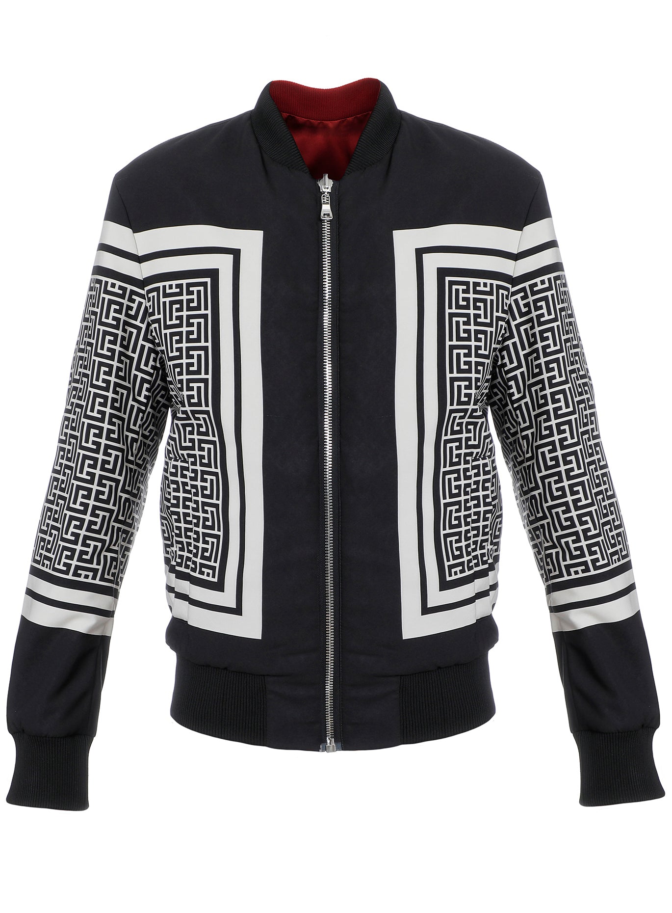 Balmain brown Monogram Reversible Bomber Jacket