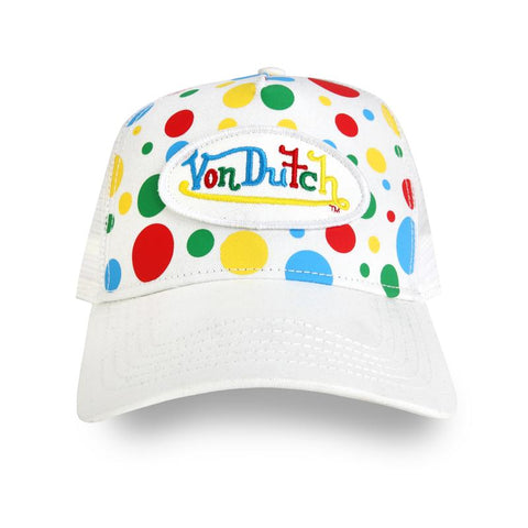 Polka Dot Trucker in White